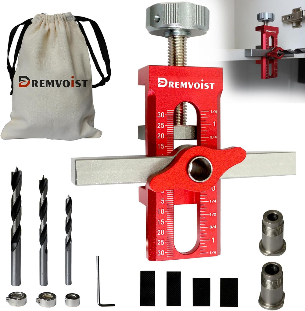 Cabinet Door Installation Jig 2-in-1, Mounting Tool with Adjustable Positione...