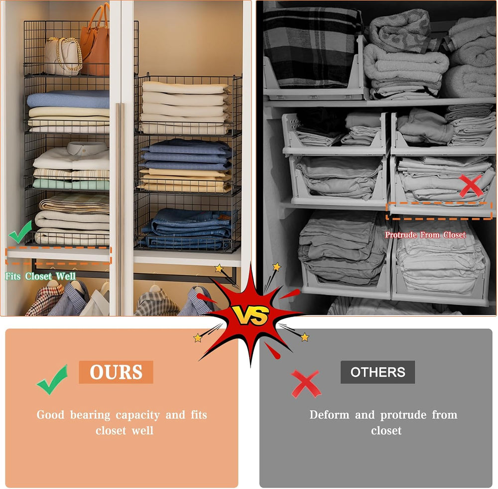 Yociyoga 7-Tier Stackable Closet Organizers and Storage Shelves, Foldable Clo...