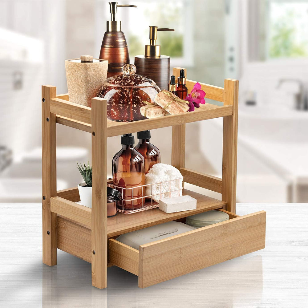 Sorbus Matcha Station Shelf, Bamboo (13" x 6.5" x 12.6", Natur...