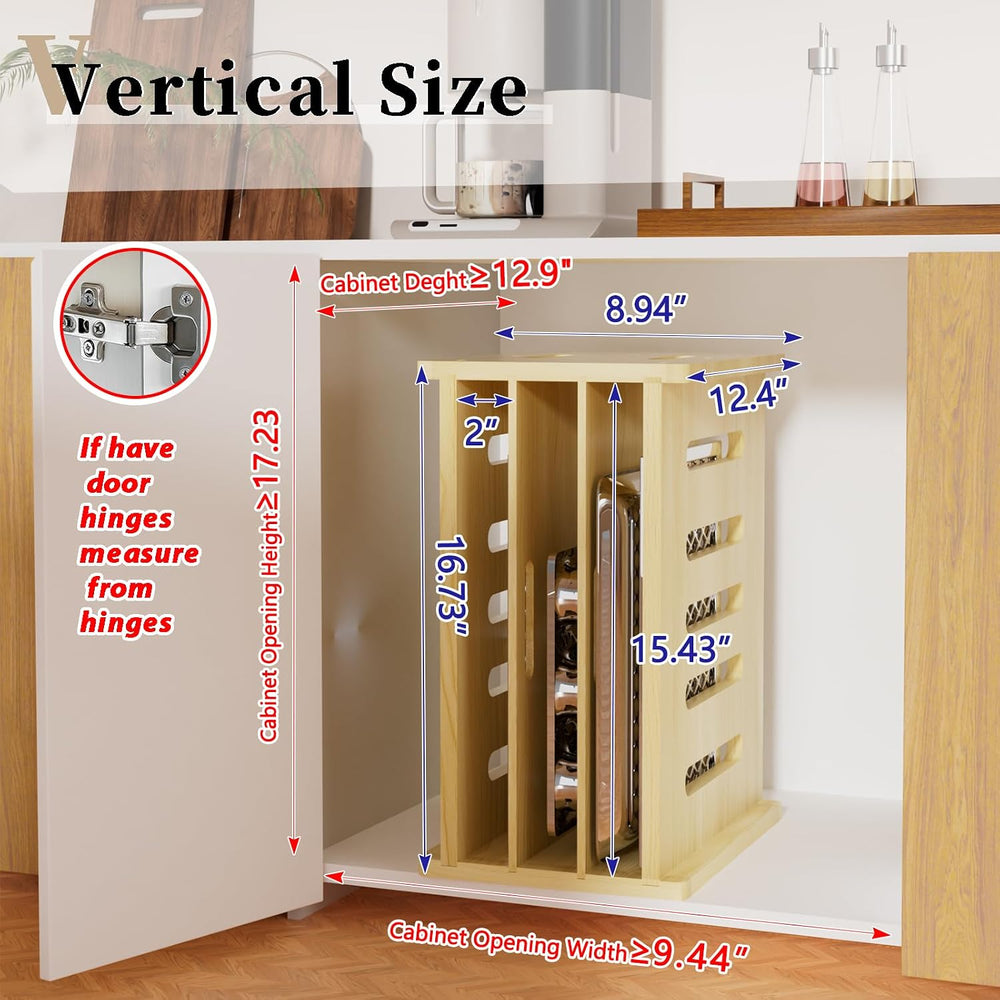 4 Tier Wooden Tray Dividers for Cabinets