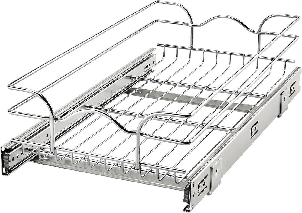 Rev-A-Shelf Steel Wire Pullout Drawer Organizer Shelf for Kitchen Cabinets, S...