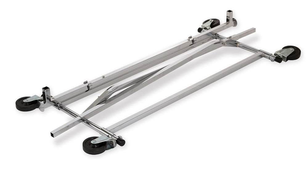 Econoco Collapsible Rolling Clothes Rack, Commercial Grade, Chrome, 48in W