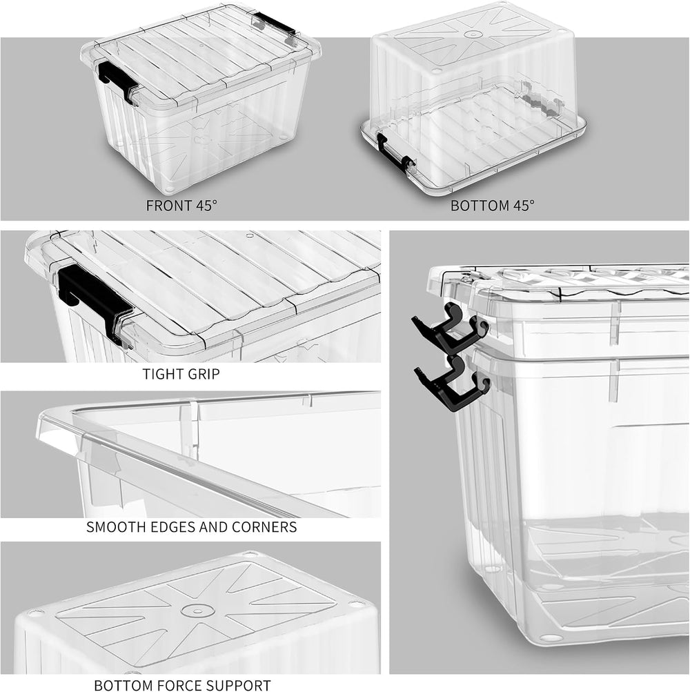 Cetomo 18Qt*6 Plastic Storage Bins, Storage Box, 6 Pack, Organizing Container...