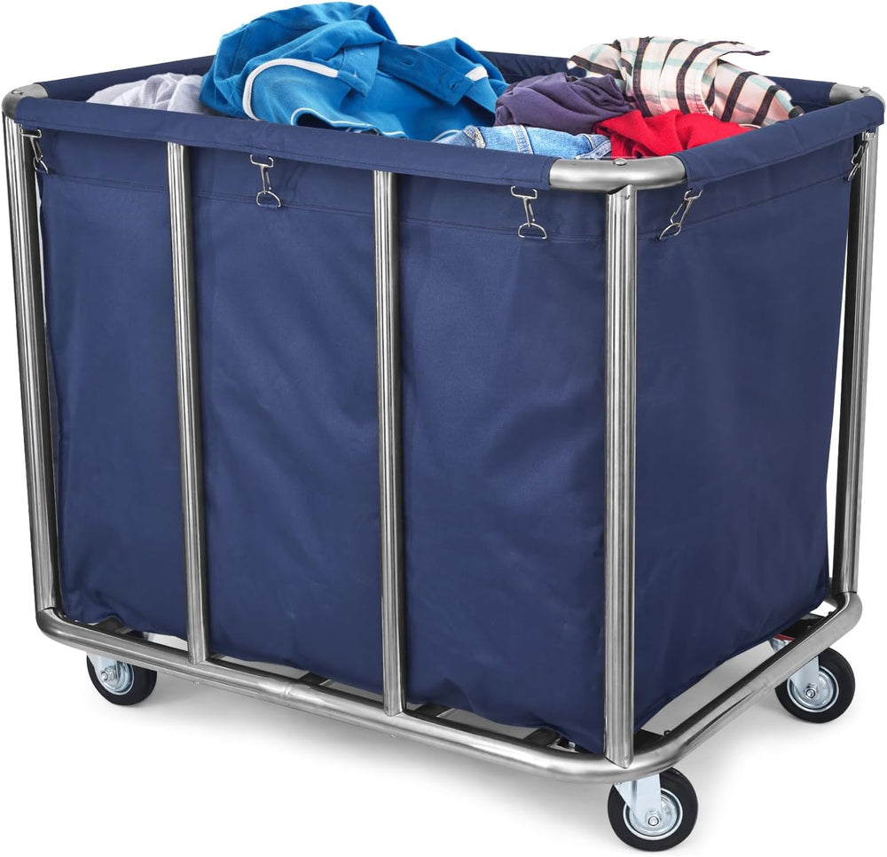Commercial Laundry Cart with Wheels - Industrial Grade, Heavy Duty, Large Lau...