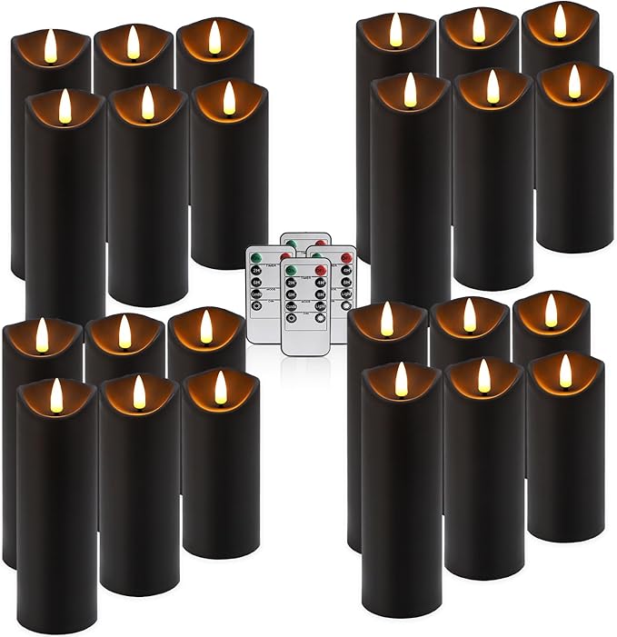 24 Pack Halloween Decoration Flickering Flameless Candles, Battery Operated L...