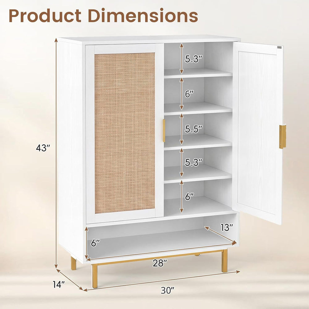 LOKO Shoe Storage Cabinet, Freestanding Hidden Shoe Cabinet (White)