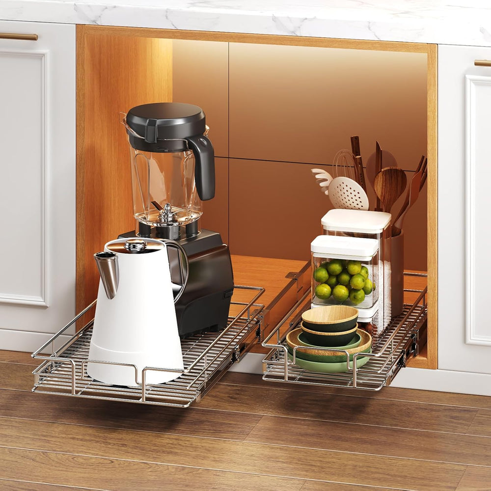 Pull Out Cabinet Organizer 5½" W x 21½" D, Heavy Duty Cabinet Pull ...