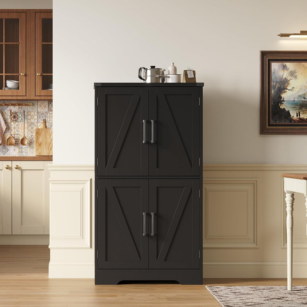 Treocho Farmhouse Bathroom Floor Cabinet with Adjustable Shelves