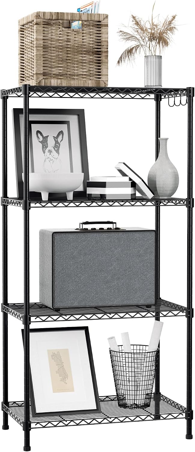 WORKPRO Storage Shelves, 4 Tier Metal Shelving Unit, Garage Wire Rack, Standi...