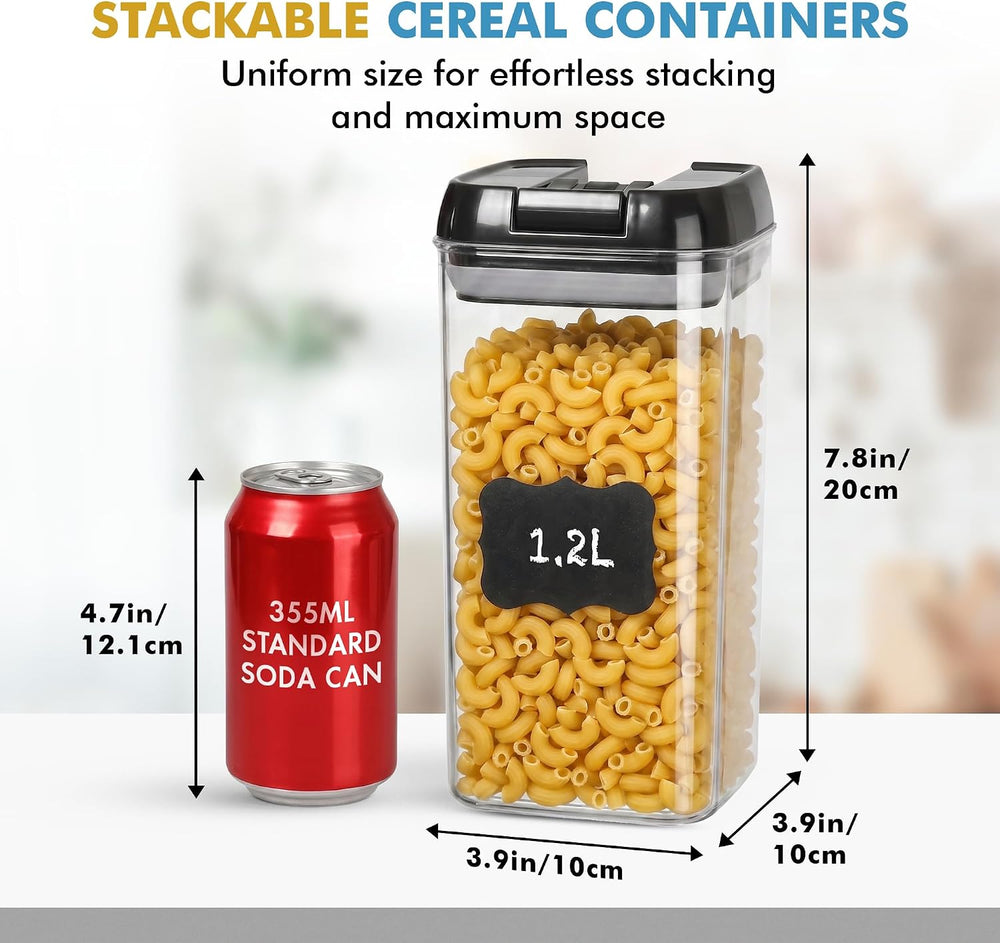 Shazo 6 PC 1.2L Airtight Food Storage Containers with Lids BPA Free Plastic