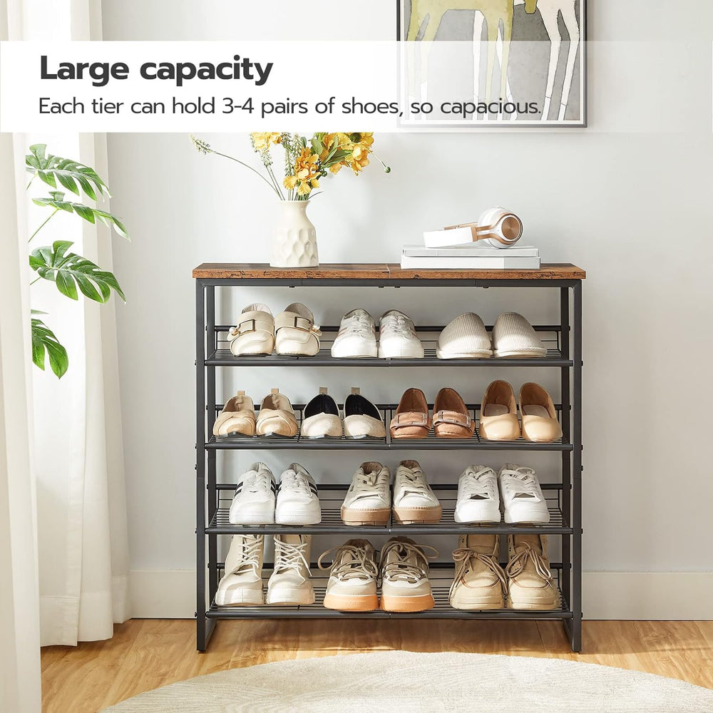 HOOBRO Shoe Rack, 5 Tier Shoe Organizer for Front Door Entrance, Shoe Shelf w...