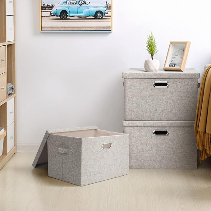 Large 17" 36 Quart Collapsible Stackable Storage Bins