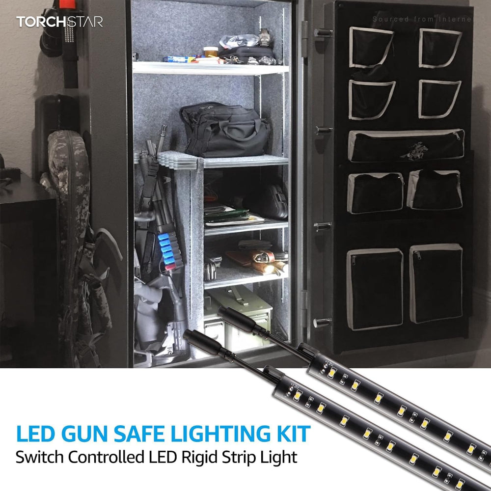 TORCHSTAR 6pcs 12 Inch LED Safe Lighting Kit, Rocker Switch, 5000K
