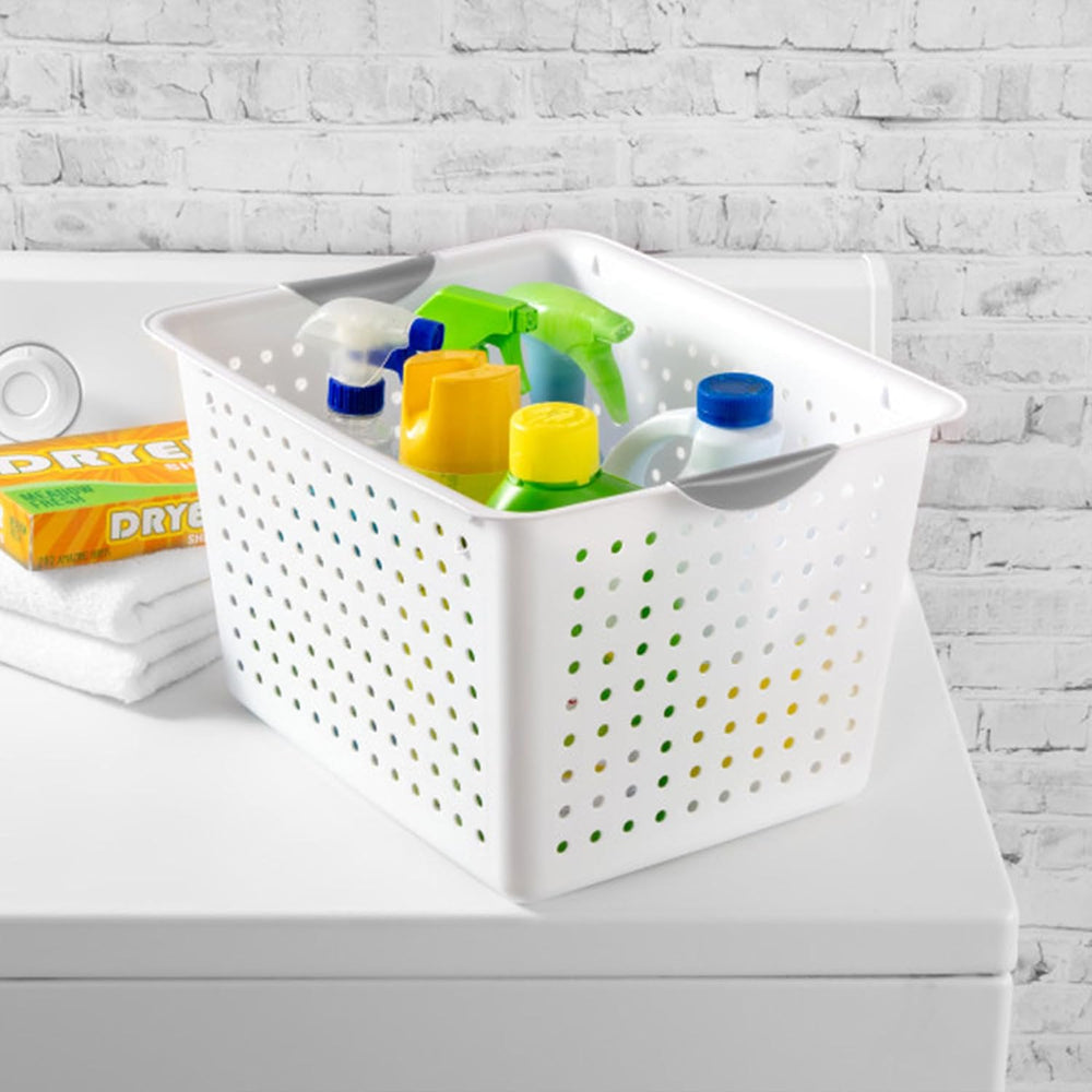 Sterilite Deep Ultra Basket, Open Top Plastic Storage Organizer, 18-Pack