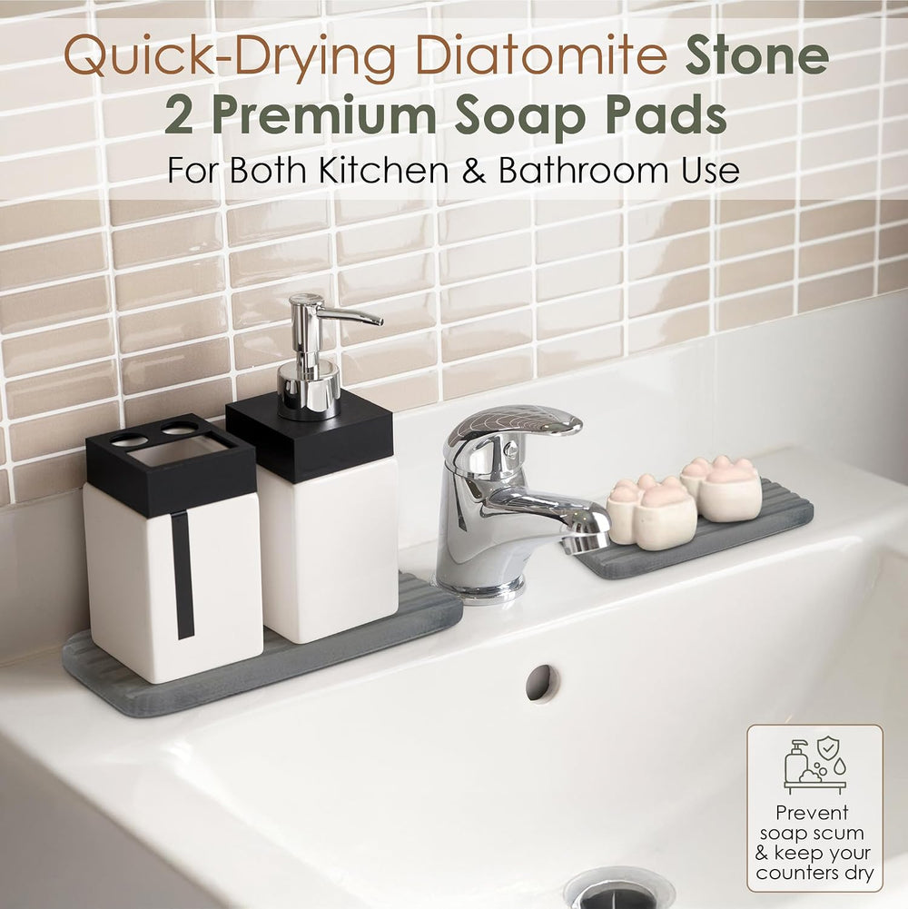 Large Stone Dish Drying Mat for Kitchen Counter, Foldable Quick Dry Stone Dis...
