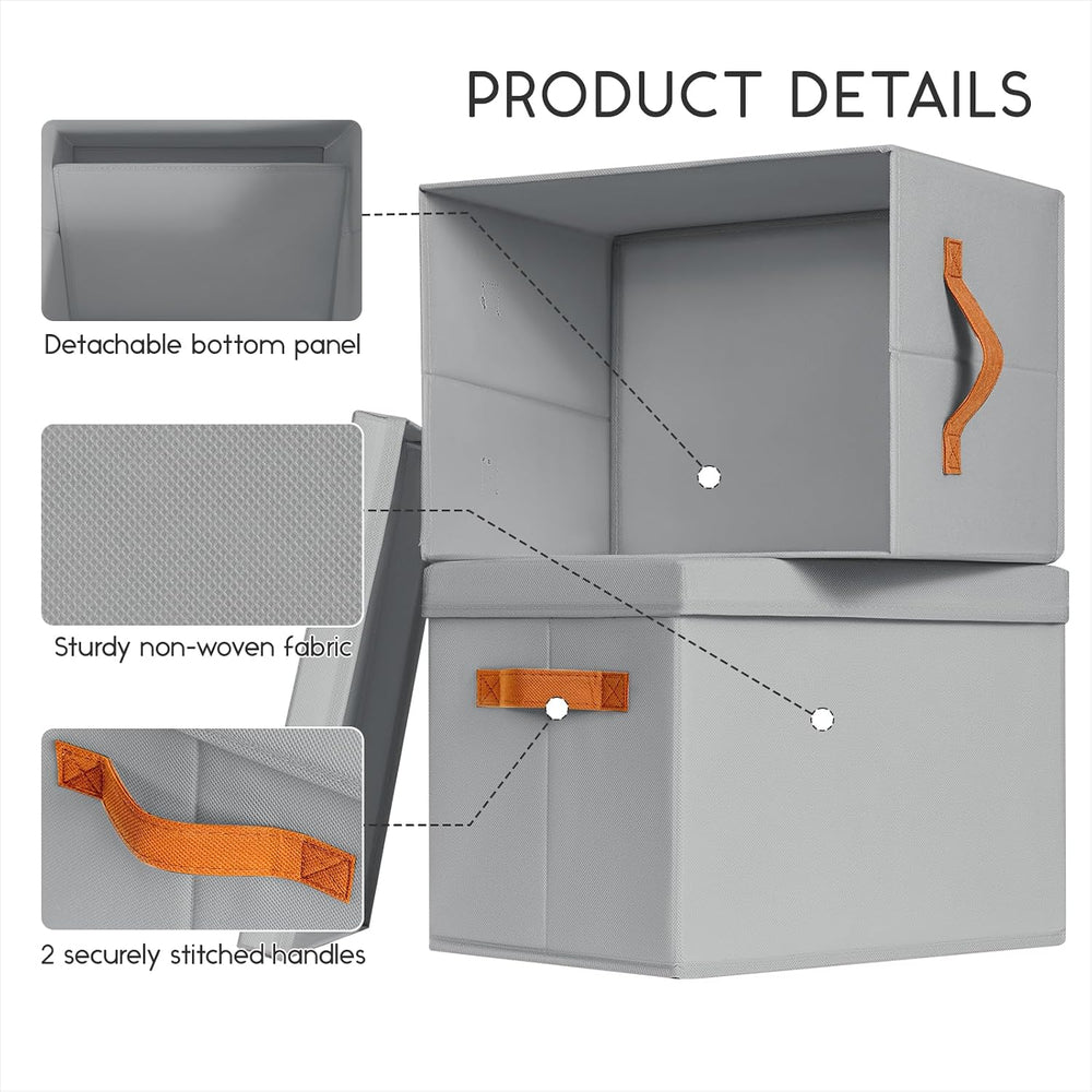 Homsorout Storage Bins with Lids - Large Fabric Closet Bins with Lid, 5 Pack ...