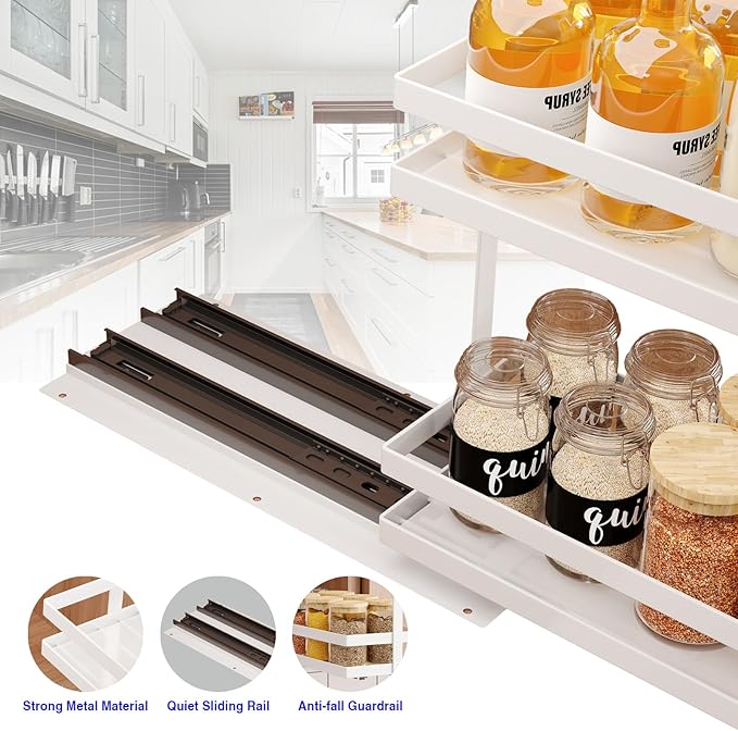 2 Pack Pull Out Spice Rack Organizer
