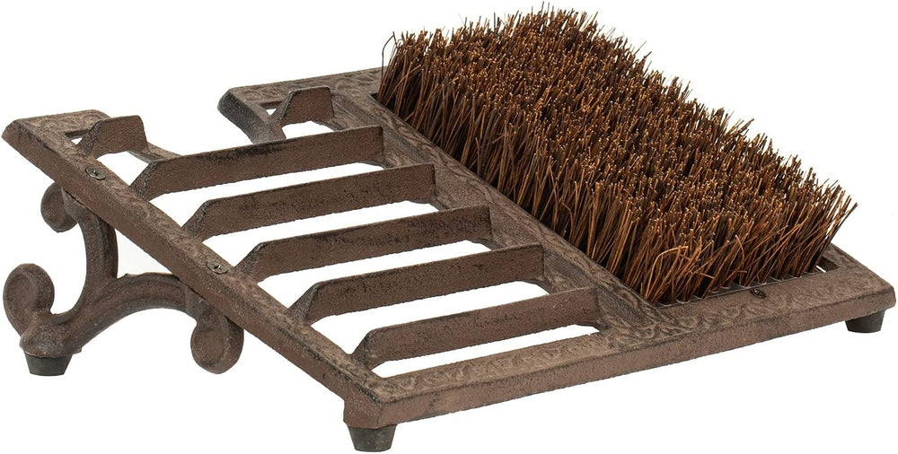 MyGift Boot Brush Scraper Outdoor, Heavy Duty Cast Iron Shoe Scraper Mat, Boo...