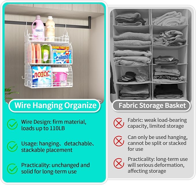 HapiRm Hanging Closet Organizer Storage