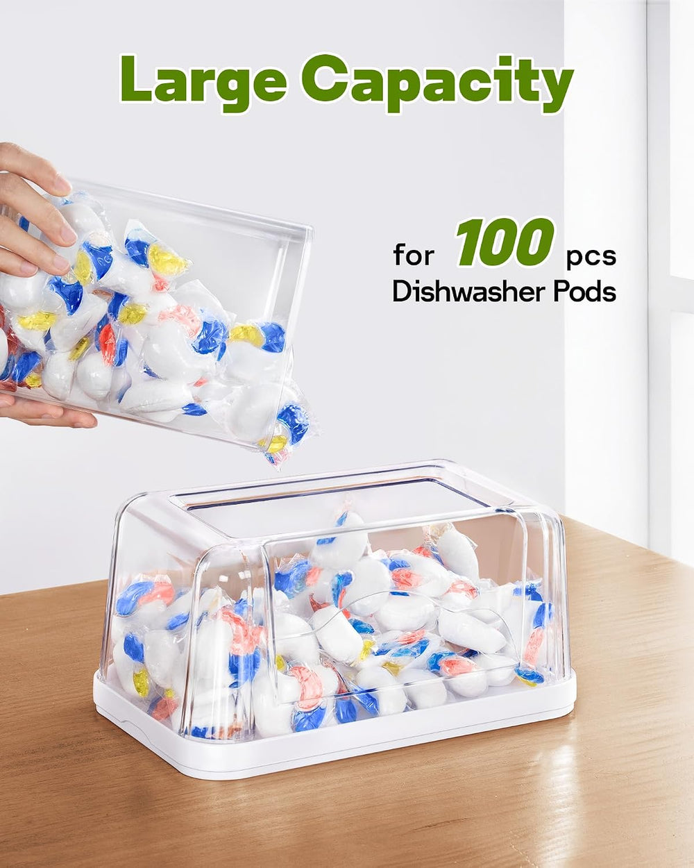 Kaen 3 in 1 Trash Bag Dispenser Under Sink Dishwasher Pod Organizer