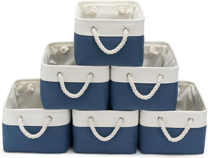 13.8x9.8x6.7 Inch Fabric Small Storage Bins with Handles 6 Pack