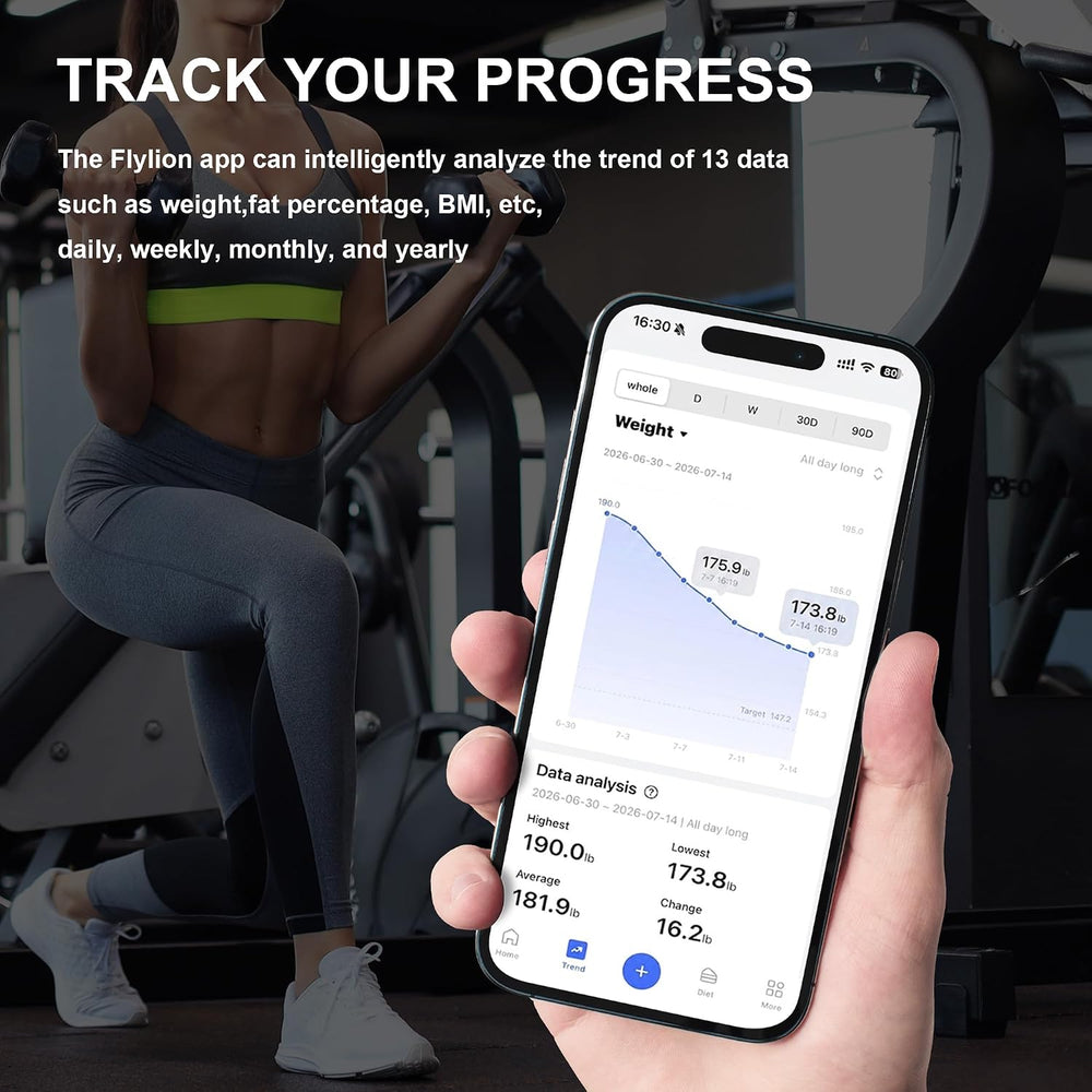 Smart Scale for Body Weight, Scale with bmi, Body Fat, Muscle Mass, Black