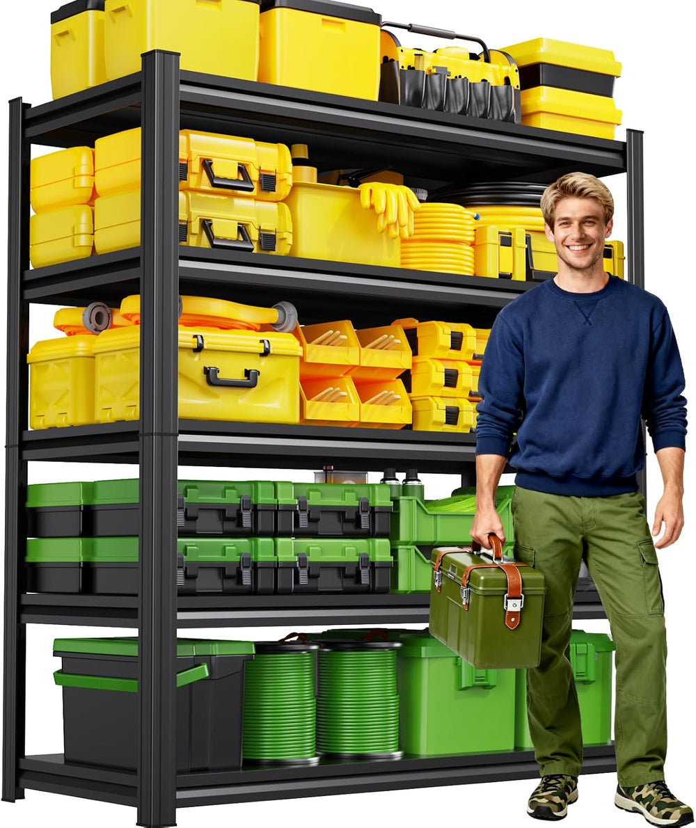 Metal Storage Shelves 5-Tier Garage Shelving Unit, 15.7" Dx35.4 Wx71.2 H...