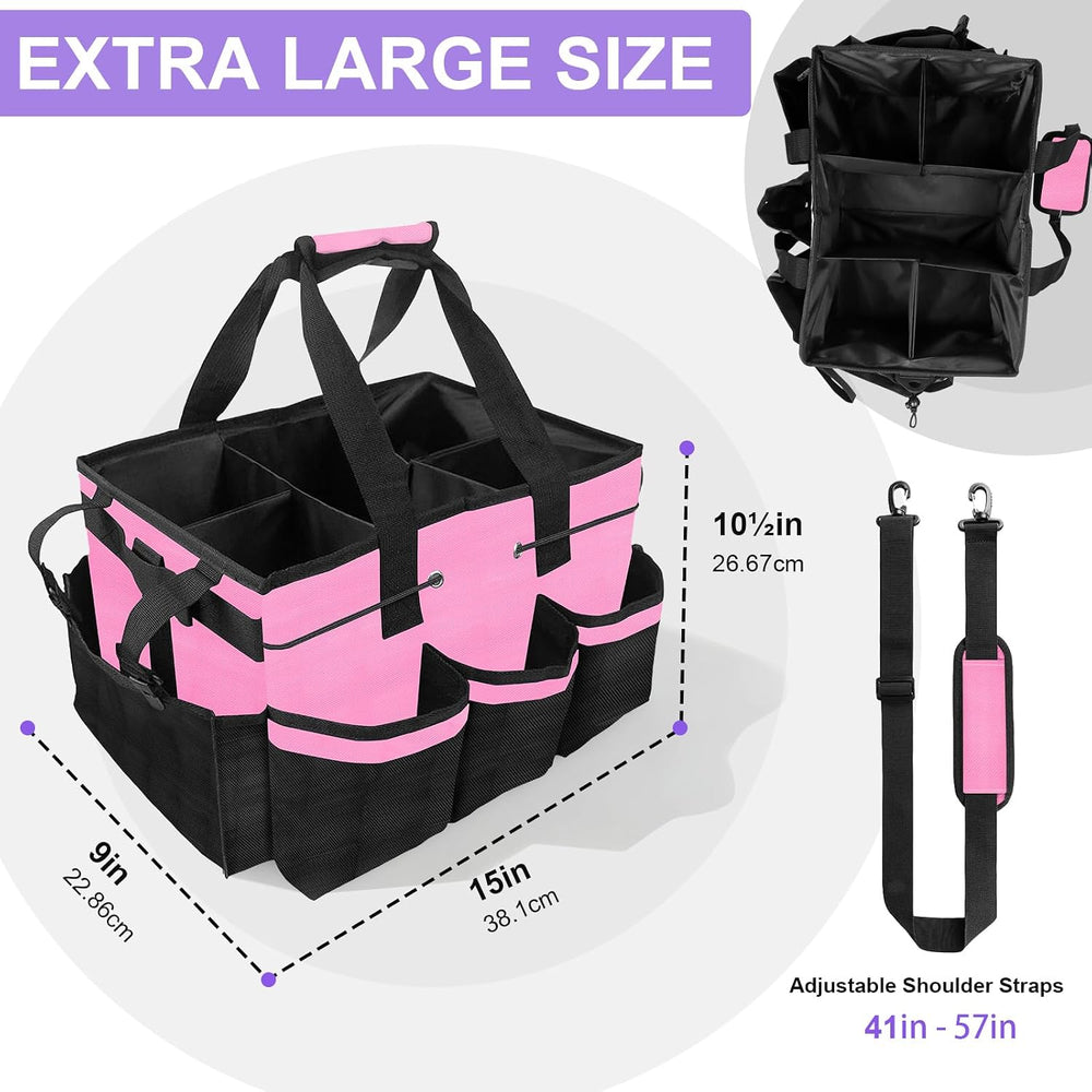 ALSLEA Cleaning Caddy Bag Heavy-Duty Organizer Tote for Housekeepers, Janitor...