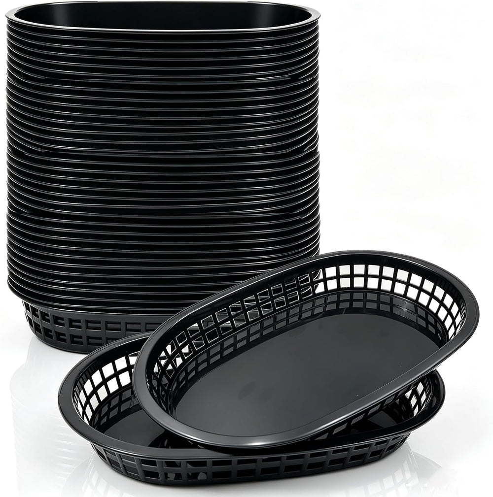40 Pack Fast Food Baskets, Reusable Deli Fast Food Storage Basket, 10.5 x 7 I...