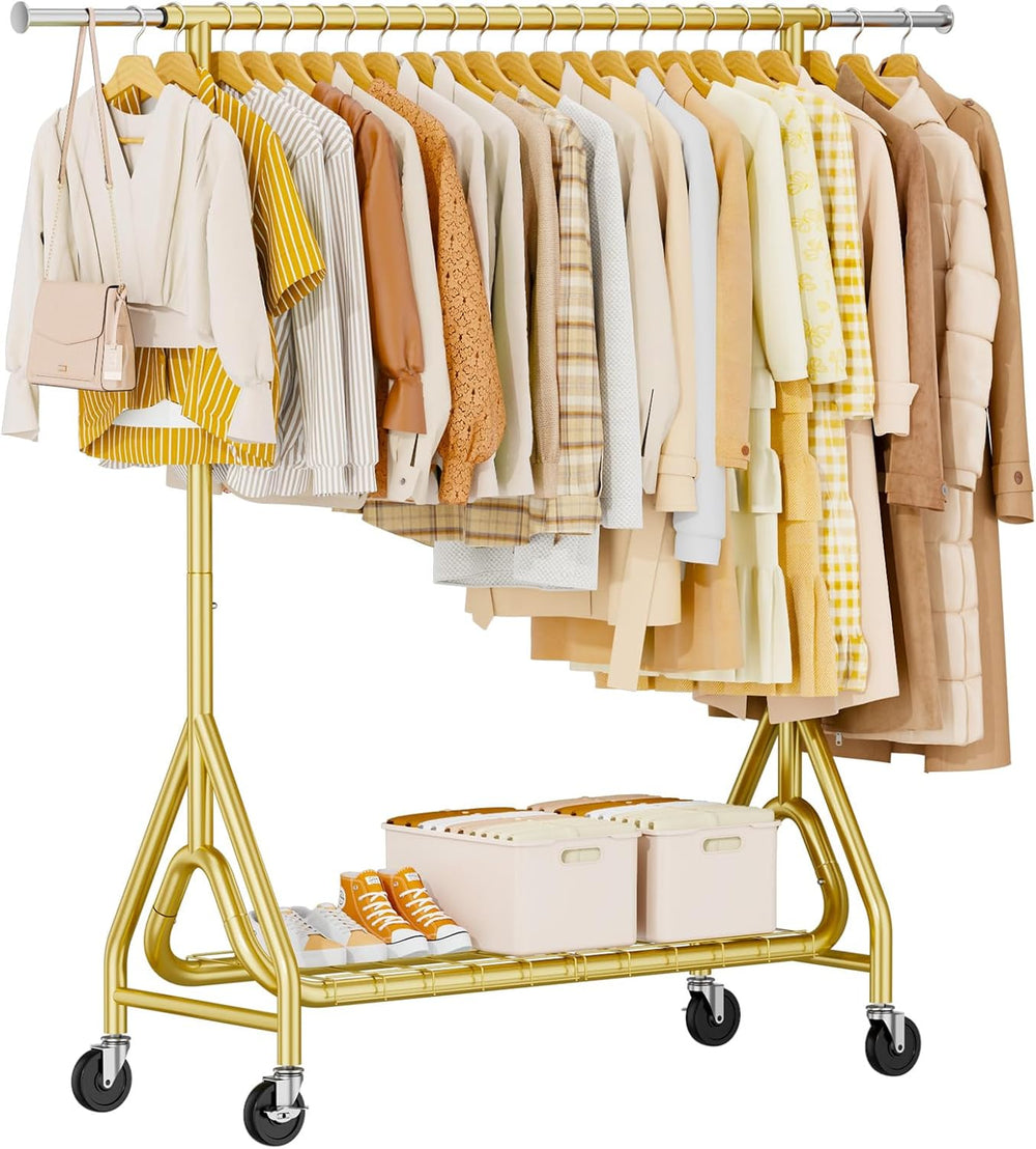 Heavy Duty Clothes Rack, Metal Clothing Rack Load 450 LBS, Rolling Coat Racks...
