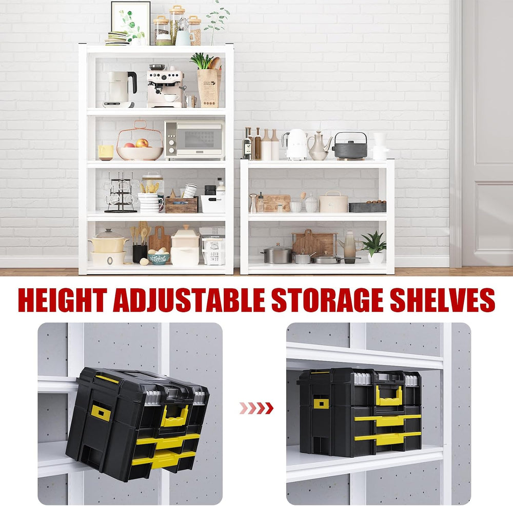 Homdox 72”H Garage Shelving, 1650LBS Heavy Duty Storage Shelves, 5 Tier Adjus...