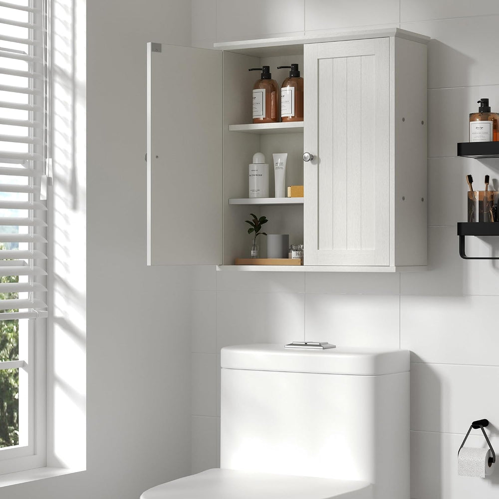 Shintenchi Bathroom Wall Medicine Cabinet, Over The Toilet Storage, White