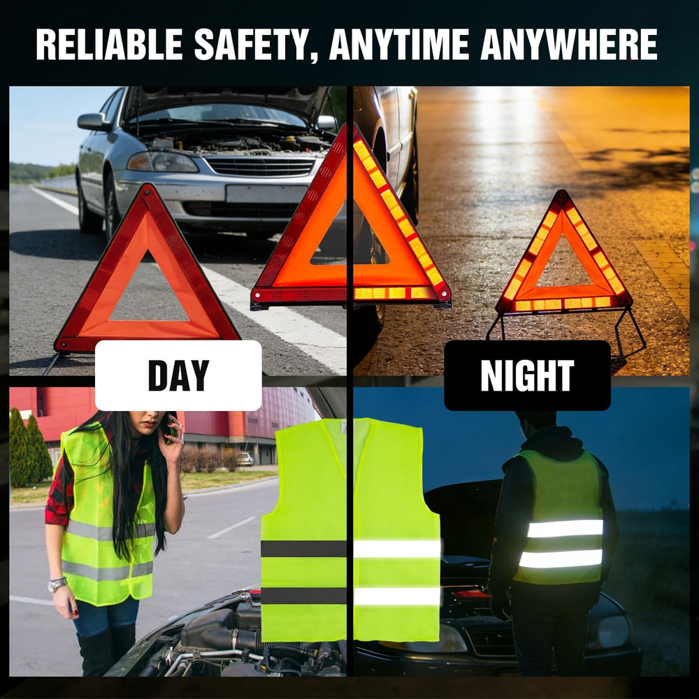 XOOL Emergency Warning Triangle Kit – Roadside Safety Kit with Reflective War...