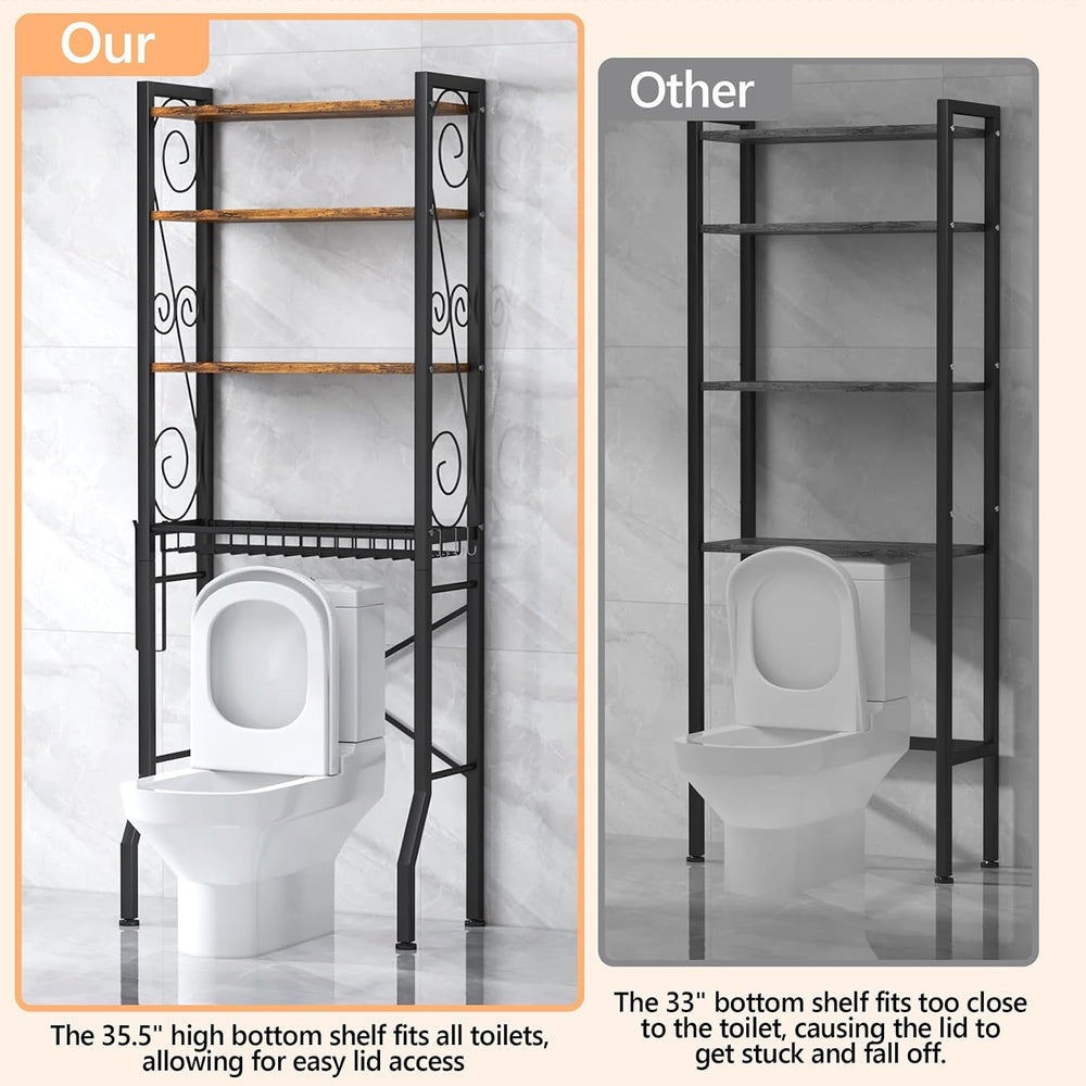 Aduanbang 4 Tier Over The Toilet Storage Rack, Bathroom Organizer Shelf with ...