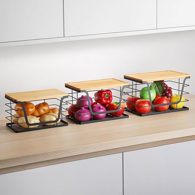 ALOCEO 3 Pack Stackable Storage Bins
