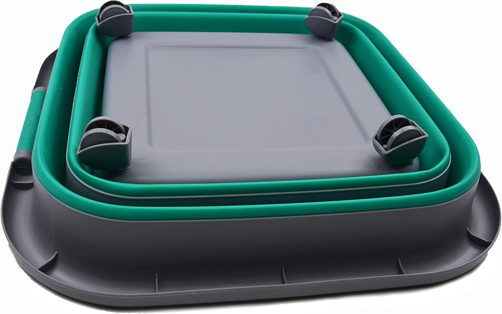 SAMMART Collapsible Plastic Laundry Basket with Wheels 39L (10.3 Gallons) -Fo...