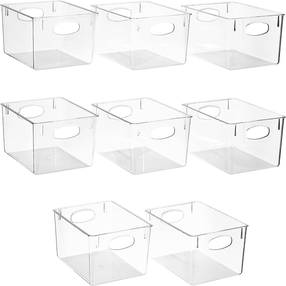 Sorbus Fridge Organizers and Storage, Clear Plastic Bins (Large, 8 Pack)