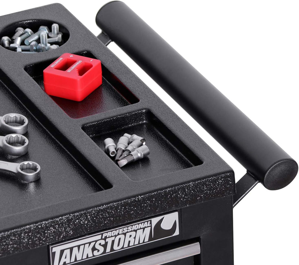 4-Drawer Rolling Tool Chest with Cabinet, Heavy Duty Metal Tool Box on Wheels...