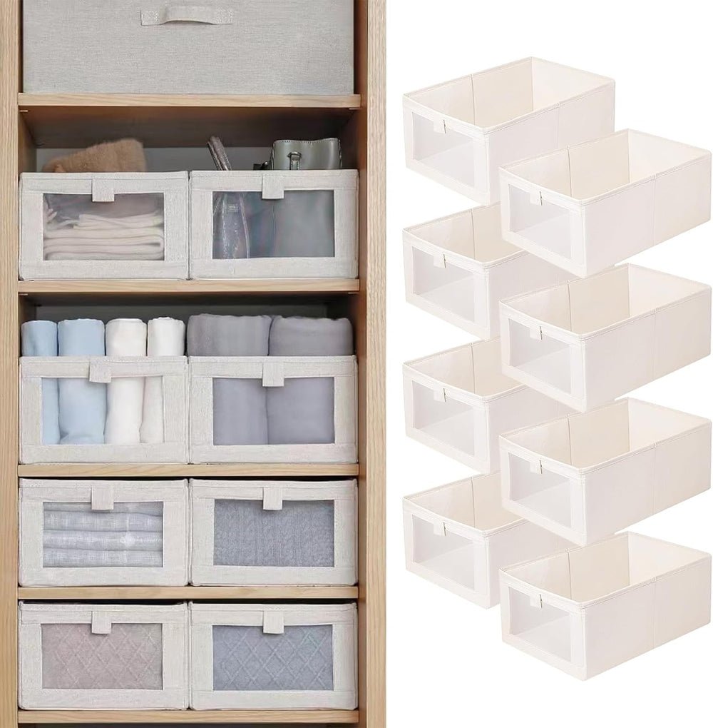 Linen Closet Organizers And Storage, 8 Pack Closet Storage Bins Linen Closet ...