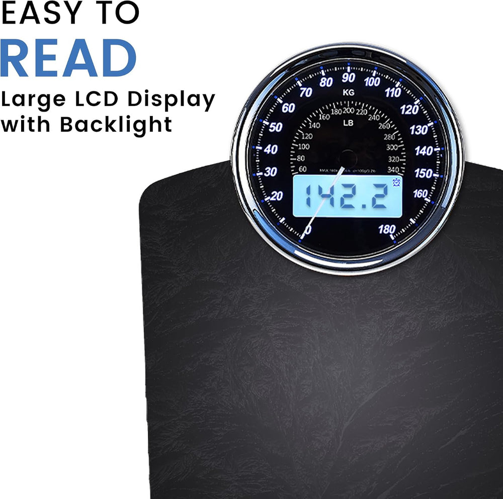 2-in-1 Digital & Analog Bathroom Scale, 400 lbs, Large Display