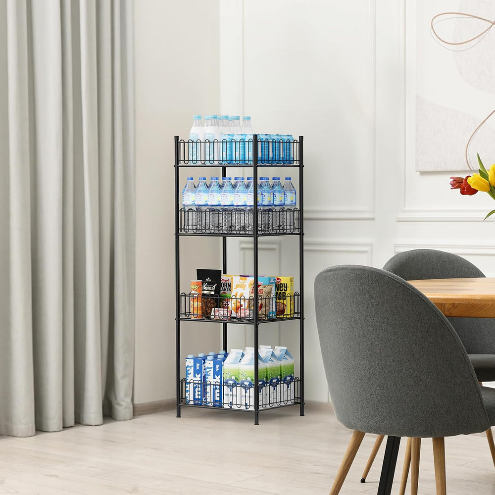 OYEAL Water Bottle Storage Holder 4 Tier Can Organizer for Pantry, Large Capa...