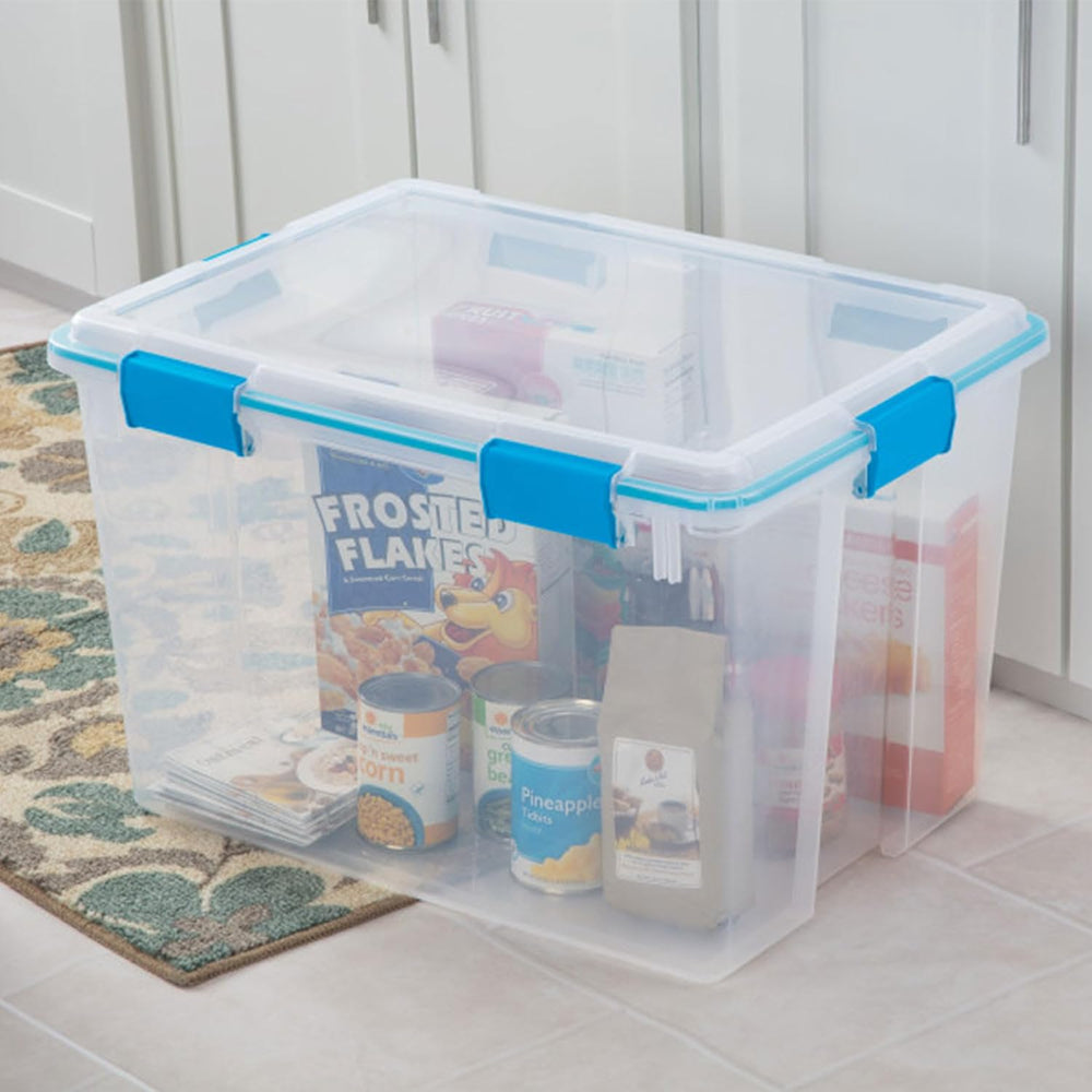 Sterilite Gasket Storage Box with Lids for Home & Office, 80 Quart, 4-Pack