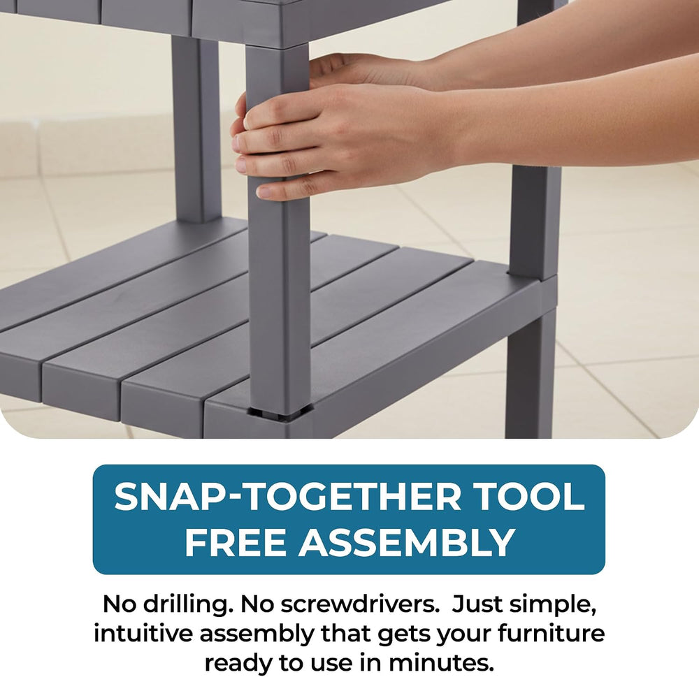 Honey-Can-Do Grey 3-Tier Storage Shelf