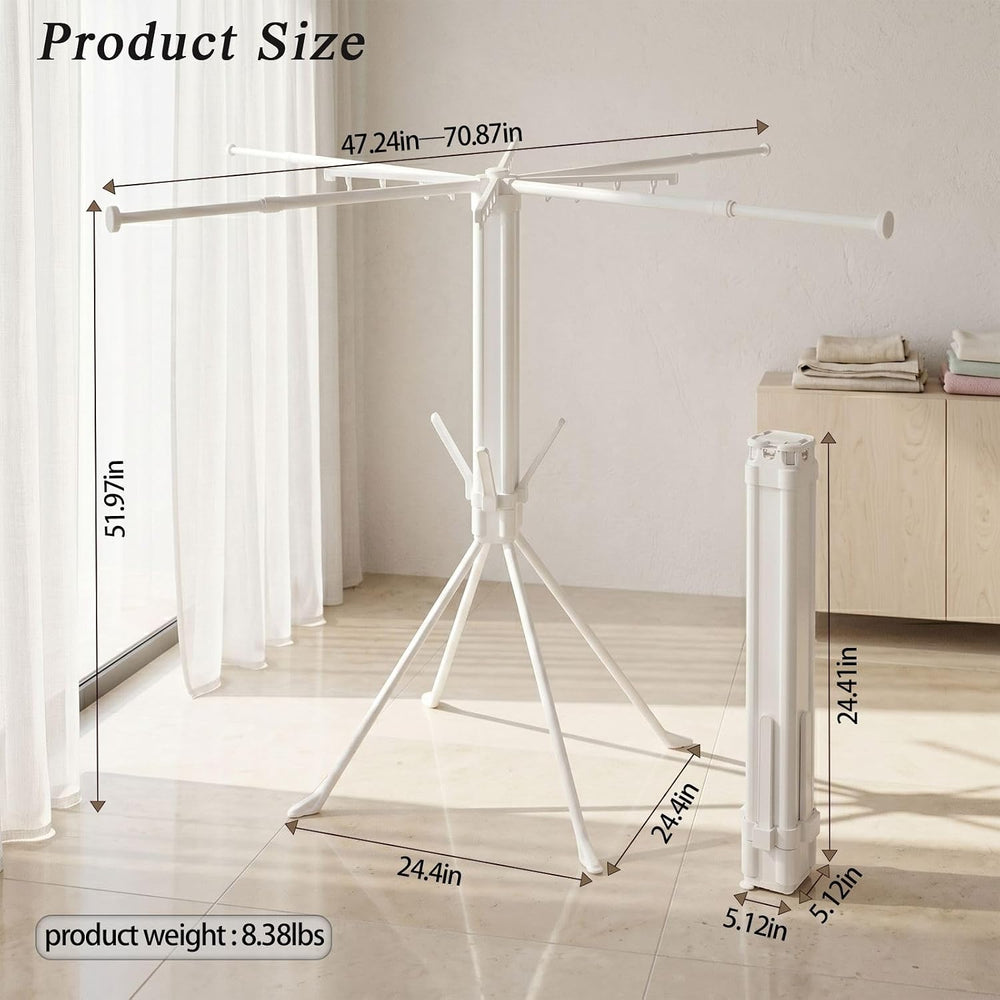 Foldable Clothes Drying Rack with Sock Clips and Shoe Racks