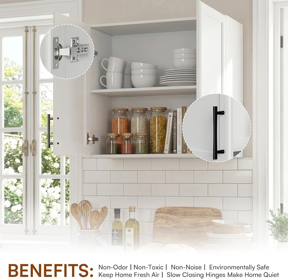 FIMELLO 47.2" W Laundry Room Cabinets Wall Mounted, Adjustable Shelf, Fl...