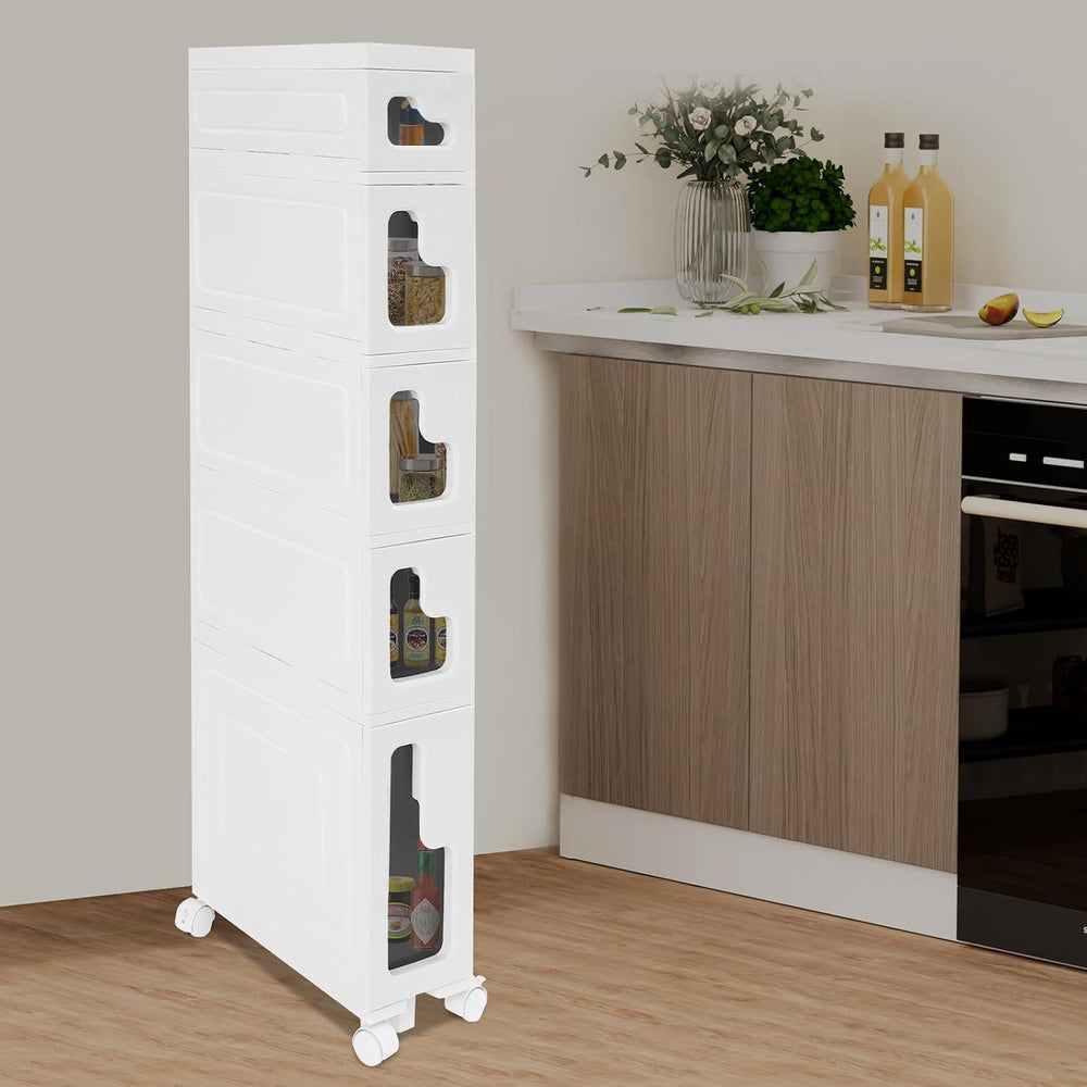 Storage Cabinet for Small Spaces, Over The Toilet Cabinet for Skinny Bathroom...