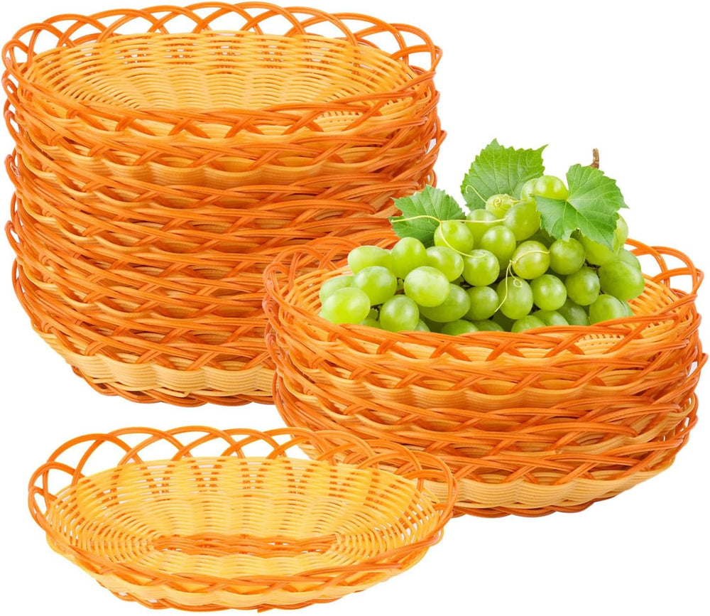 20 PCS Plastic Oval Bread Baskets, 10 x 6.3 Inch