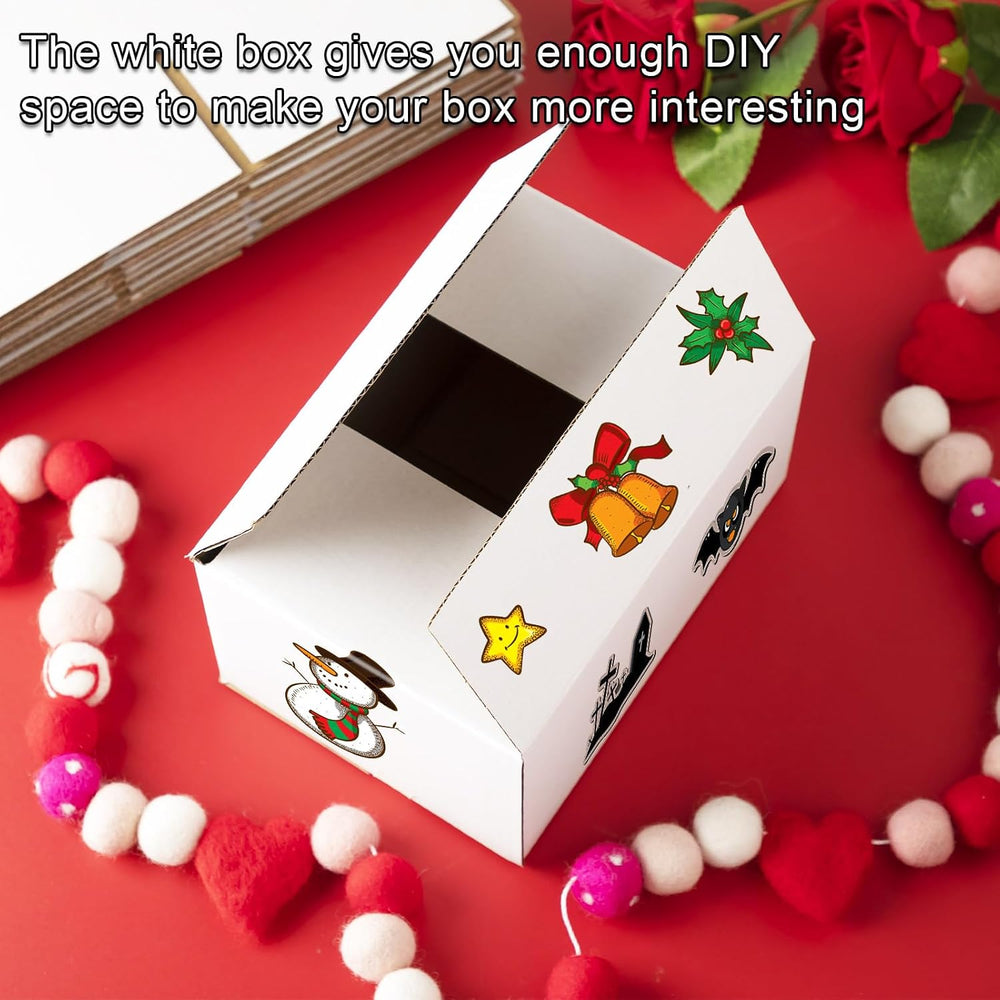 Yeaqee 72 Pcs 7 x 5 x 4 Inch Shipping Boxes for Small Business,White