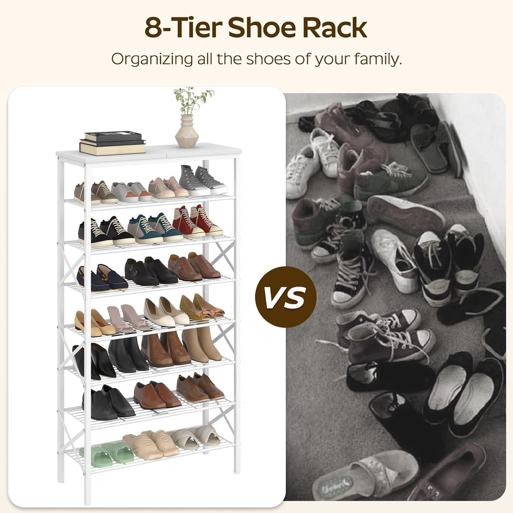 YATINEY 8 Tier Shoe Rack, Shoe Storage Organizer, Large Capacity Shoe Shelf H...
