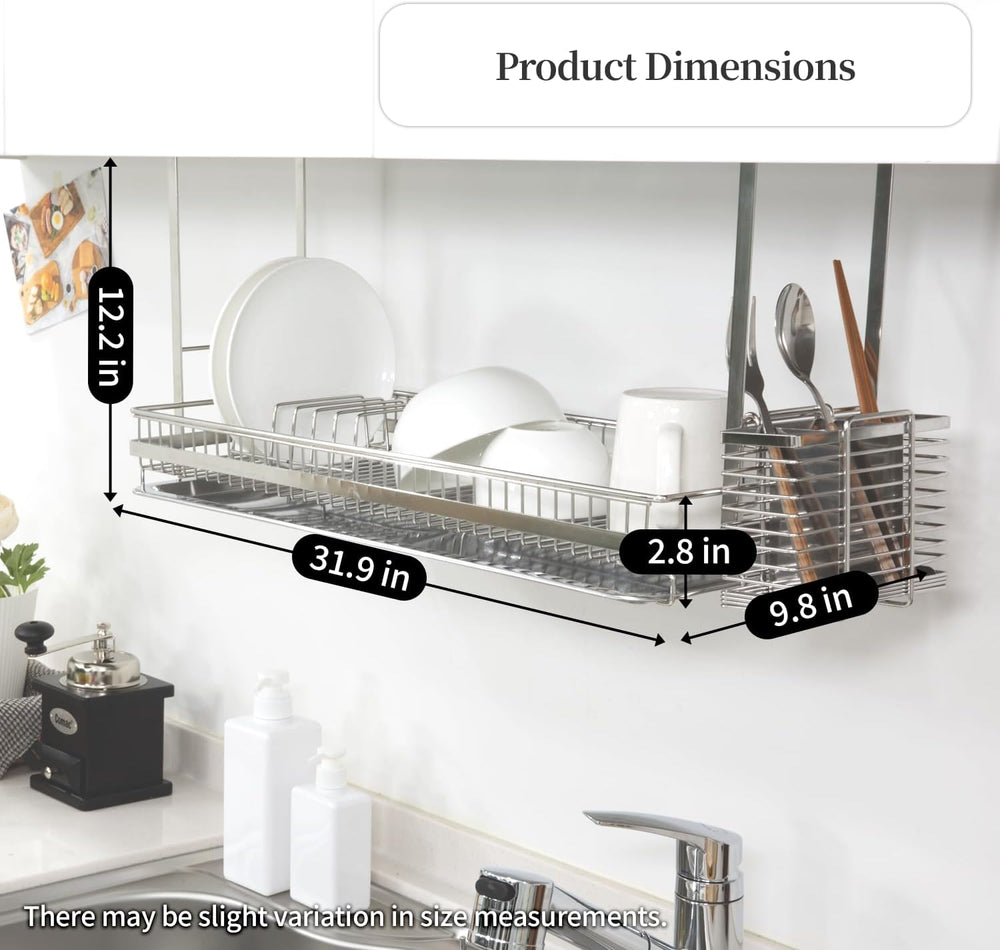 INEX Attaching Dish Rack (Stainless Steel, 12.2" H x 31.9" W x 9.8&...